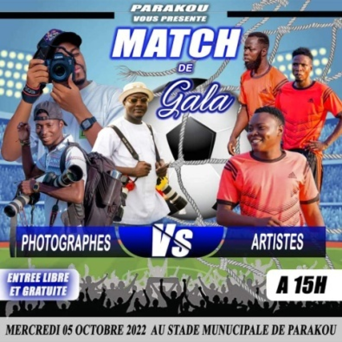 MATCH DE GALA À PARAKOU : Photographes et artistes croisent les crampons ce jour