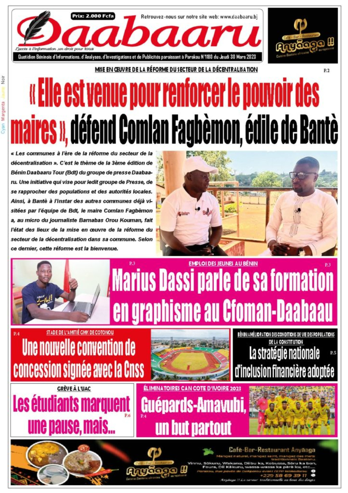 UNE DU JEUDI 30 MARS 2023