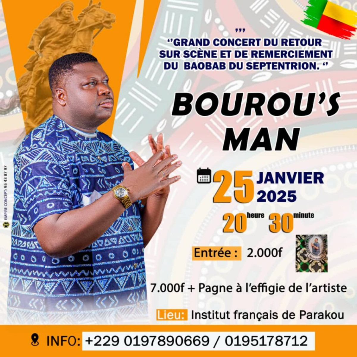 Showbiz dans le septentrion: le Baobab Bourou&rsquo;s Man signe son grand retour sur scène le 25 janvier 