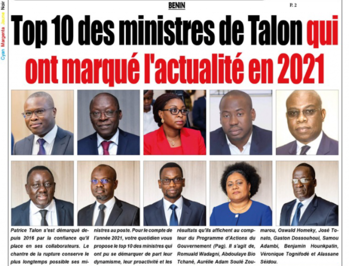 BENIN : Top 10 des ministres de Talon qui ont marqué l&rsquo;actualité en 2021