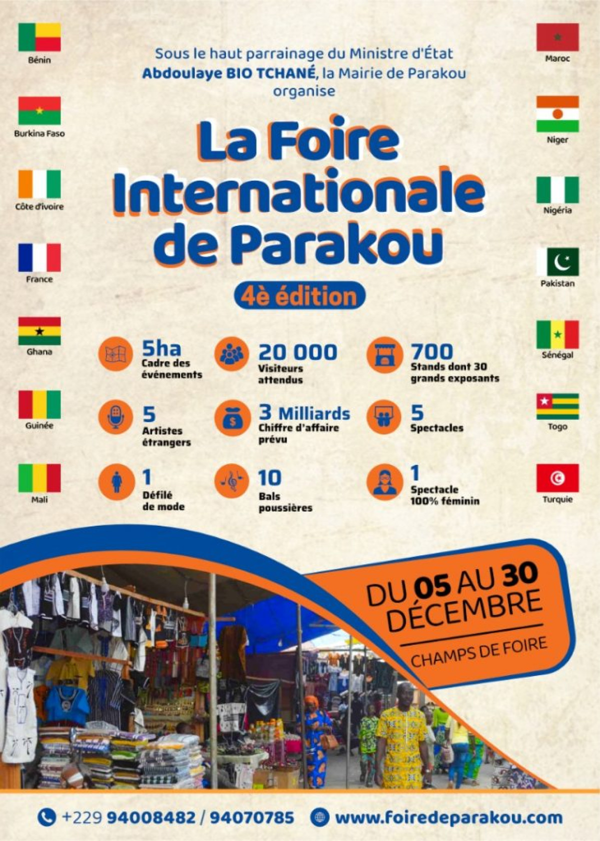 4E EDITION DE LA FOIRE INTERNATIONALE DE PARAKOU : 700 stands et 14 pays attendus