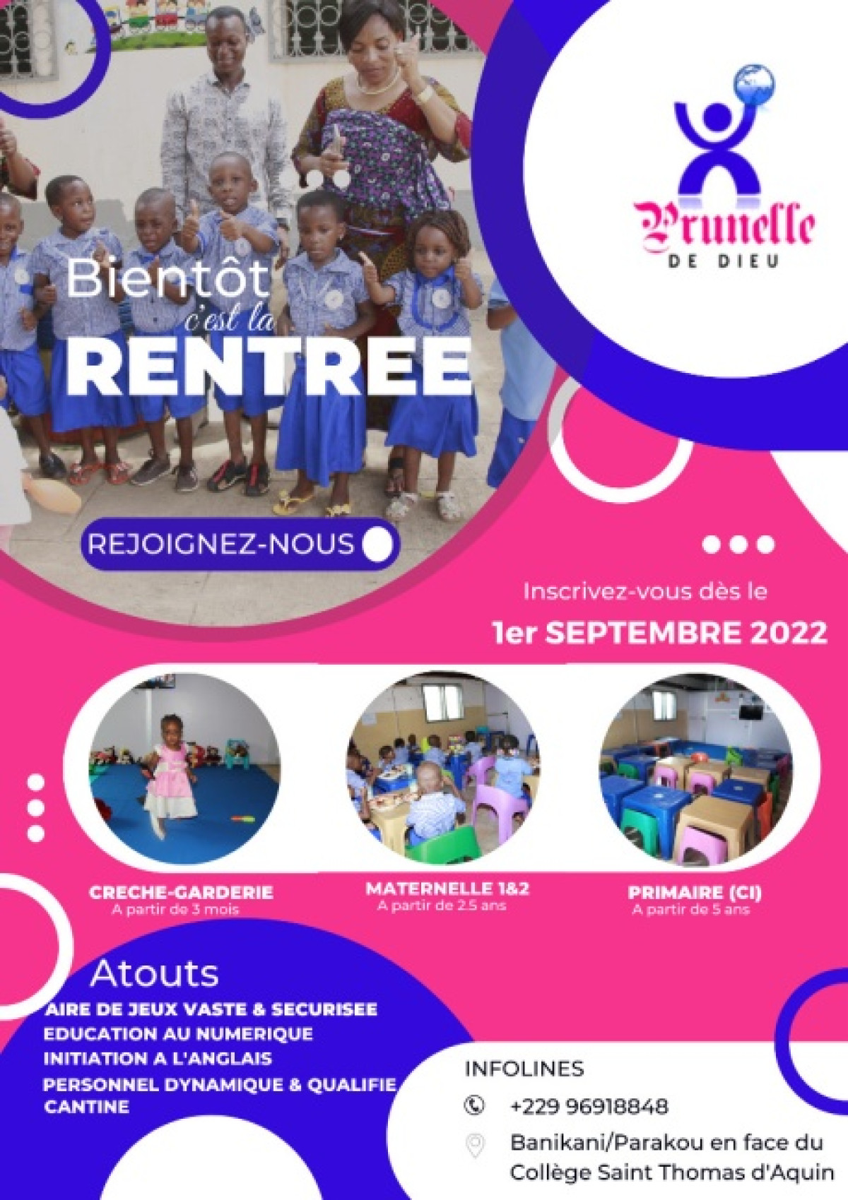 RENTRÉE SCOLAIRE 2022-2023 A PARAKOU : Prunelle de Dieu, l’école idéale pour vos enfants