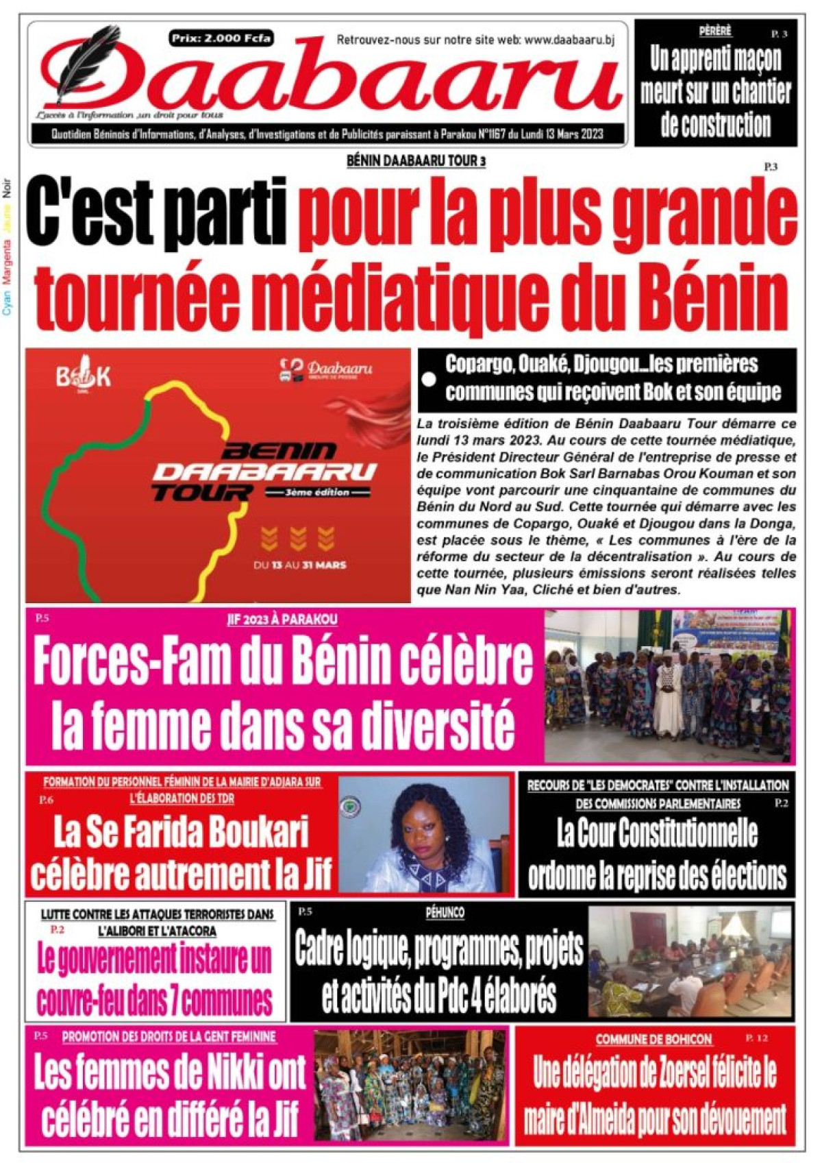 UNE DU LUNDI 13 MARS 2023