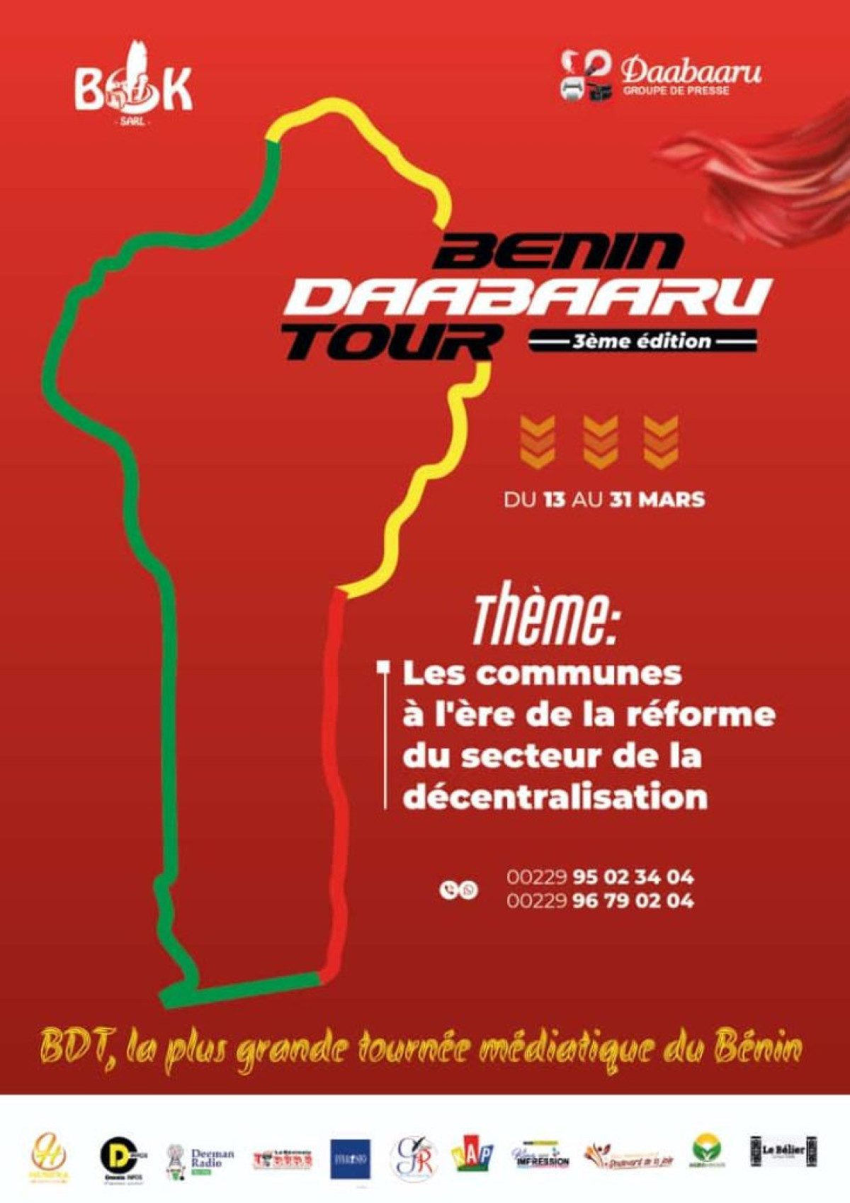 BÉNIN/DAABAARU TOUR 3 : C&rsquo;est parti pour la plus grande tournée médiatique du Bénin . Copargo, Ouaké, Djougou…les premières communes qui reçoivent Bok et son équipe