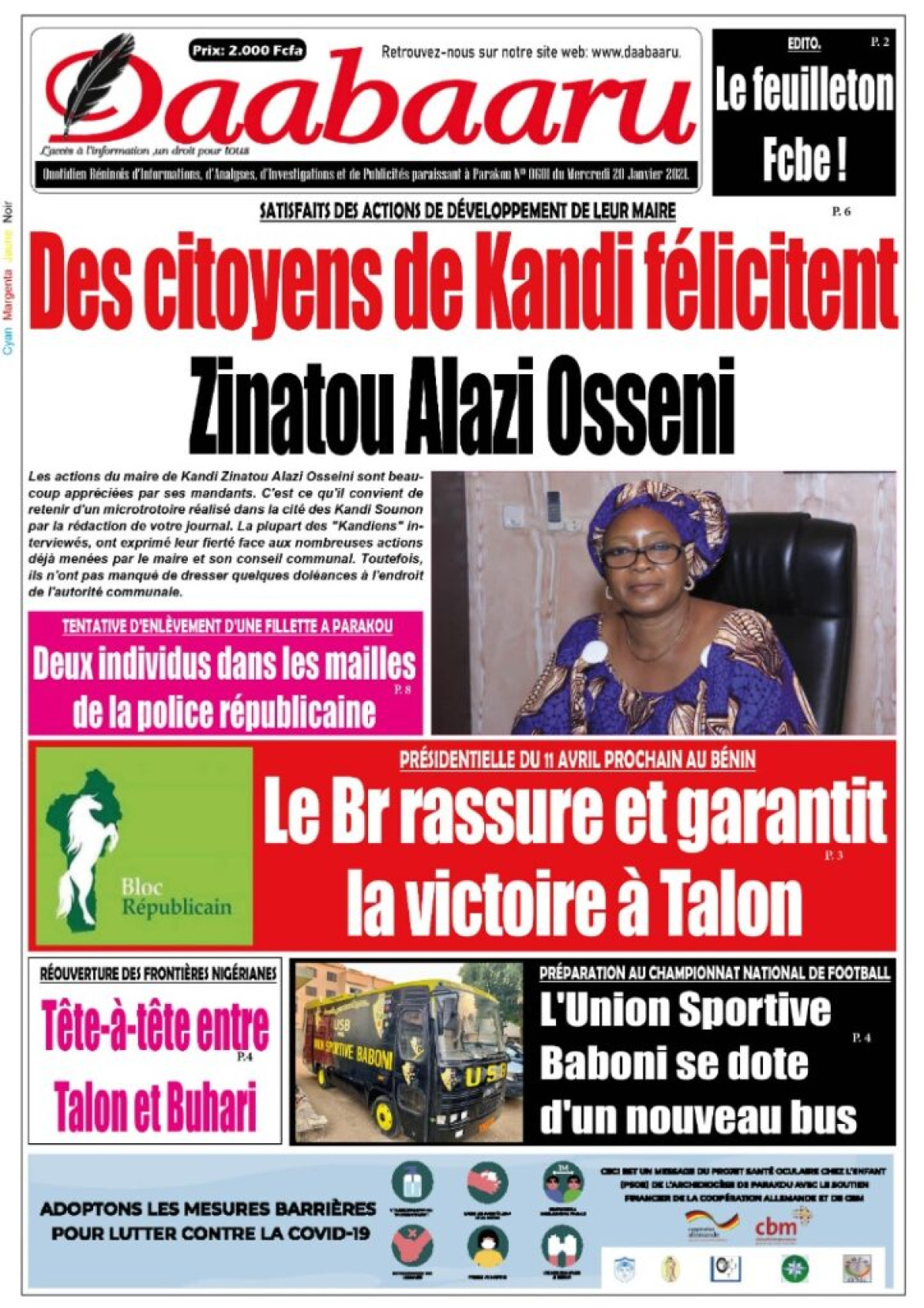 Parution du mercredi 20 janvier 2021