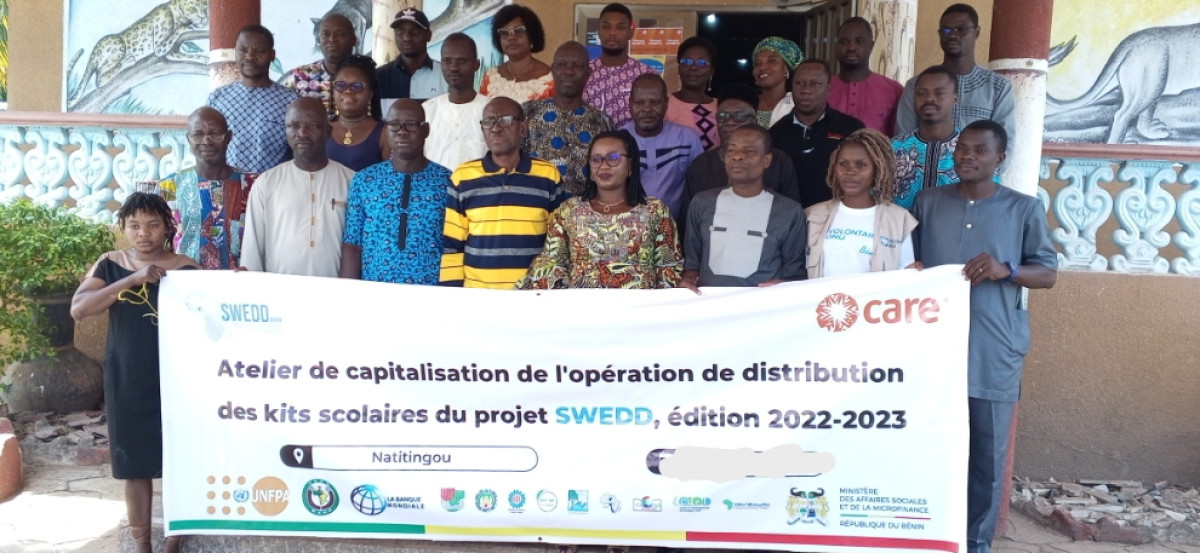 DISTRIBUTION DE 12 500 KITS SCOLAIRES AU NORD BENIN AU TITRE DE 2022-2023 : Swedd-Bénin et le consortium Care Bénin/Togo accélèrent le maintien des filles à l&rsquo;école  . Une feuille de route élaborée pour la prochaine distribution