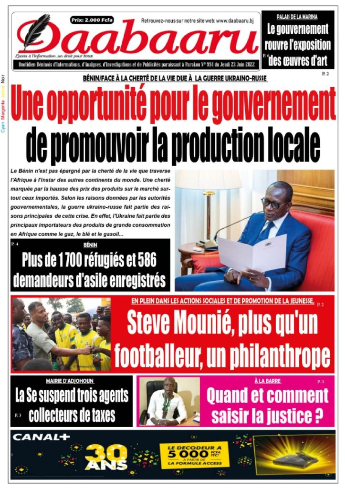 UNE DU JEUDI 23 JUIN 2022