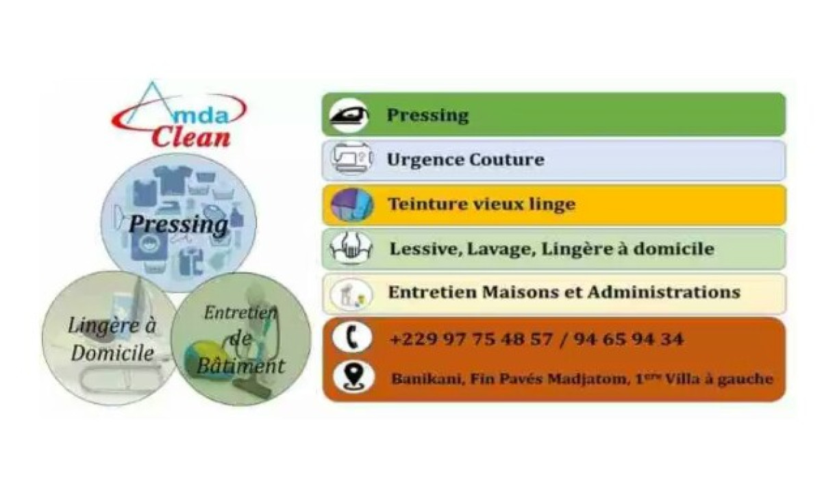 PRESSING AMDACLEAN,   L’unique choix pour la longévité de vos tenues