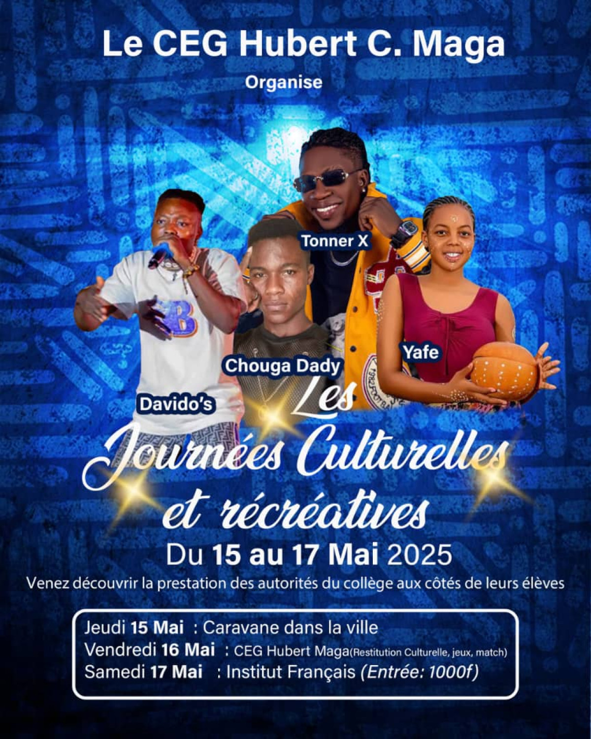 Journées culturelles et récréatives au Ceg Hubert Maga de Parakou: C&rsquo;est du 15 au 17 mai 2025 prochain 