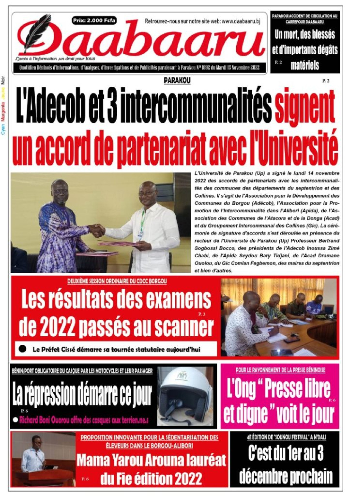 Journal du mardi 15 novembre 2022