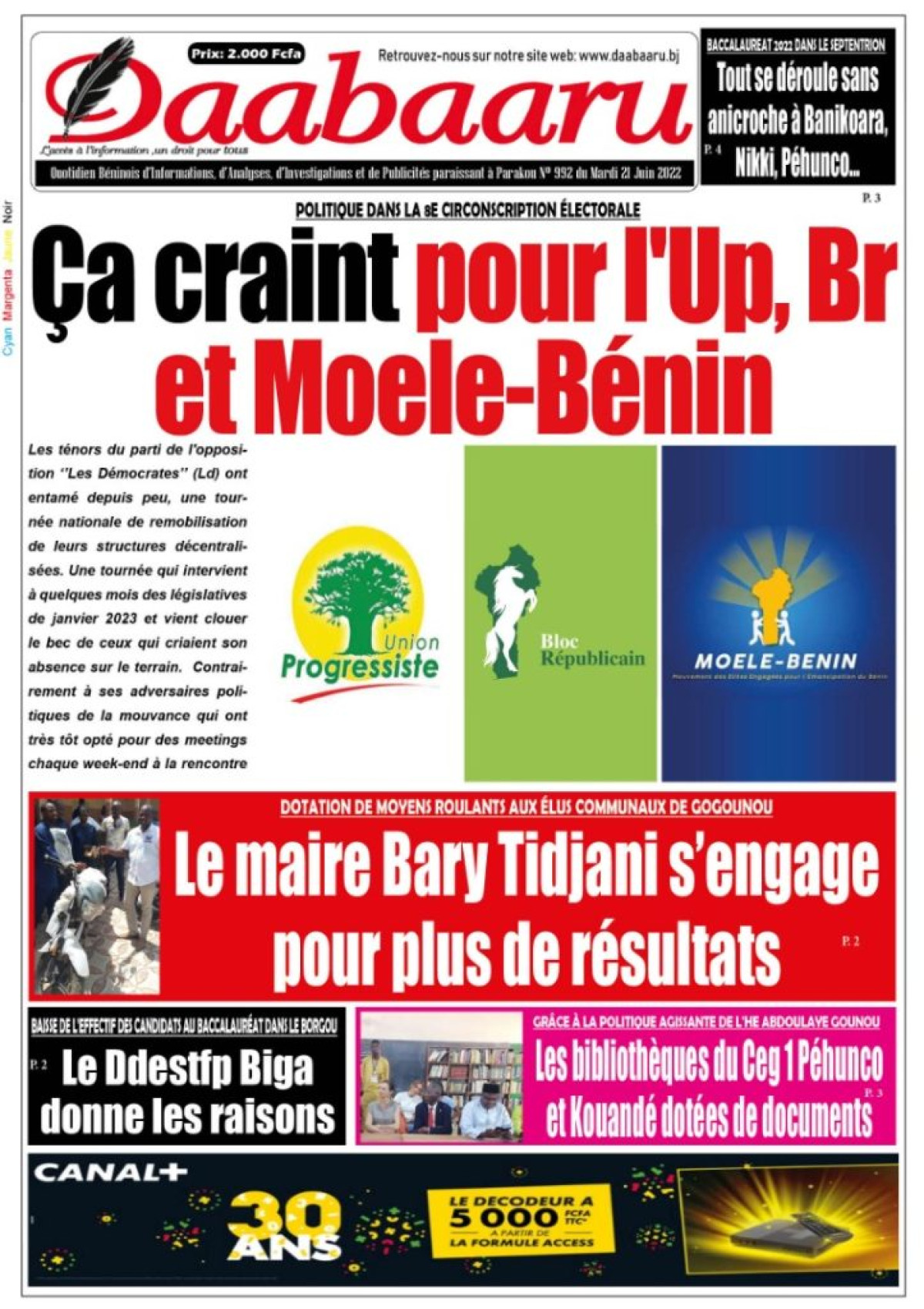 UNE DU MARDI 21 JUIN 2022