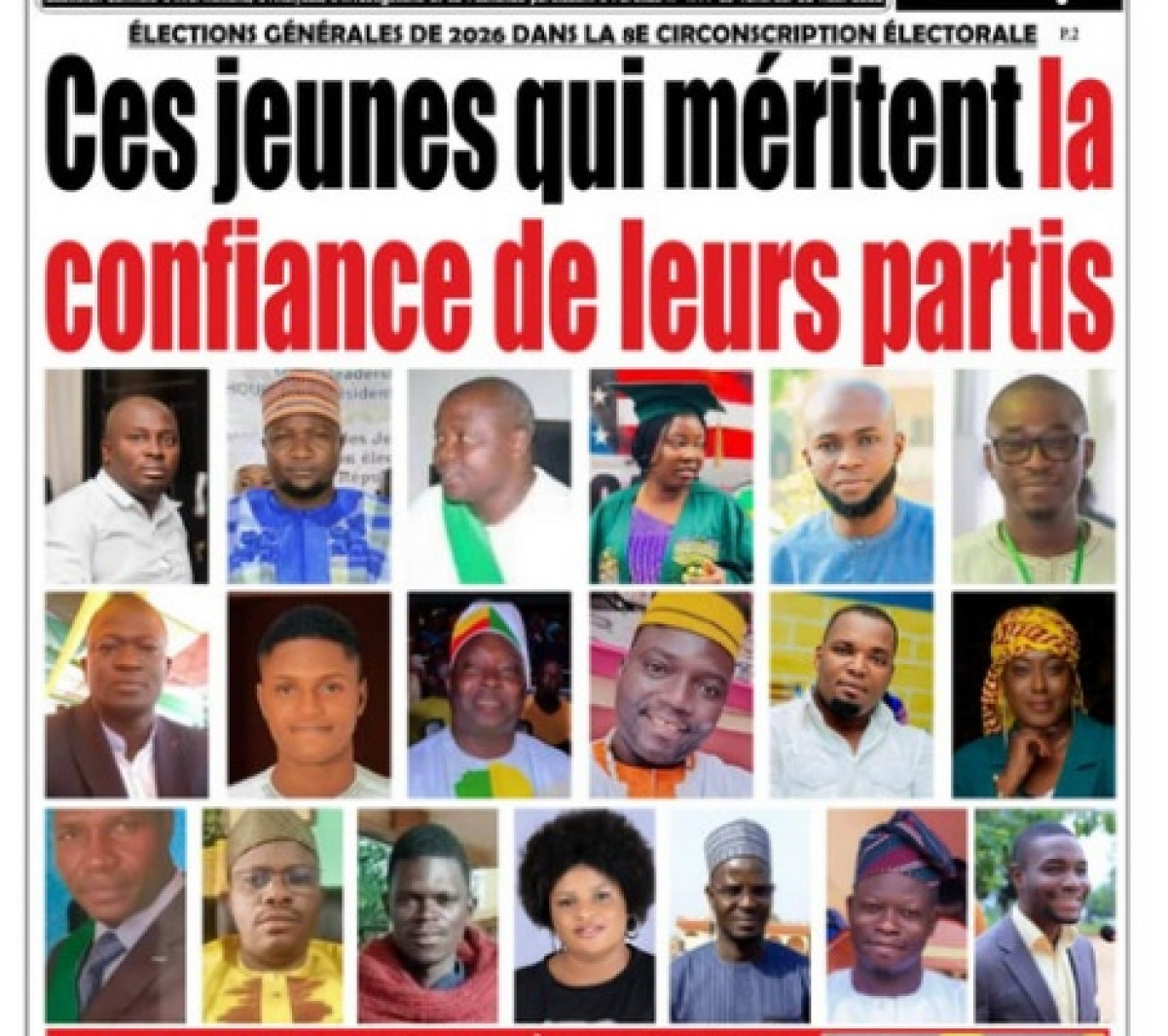 Élections générales de 2026 dans la 8è circonscription électorale: ces jeunes qui méritent la confiance de leurs partis