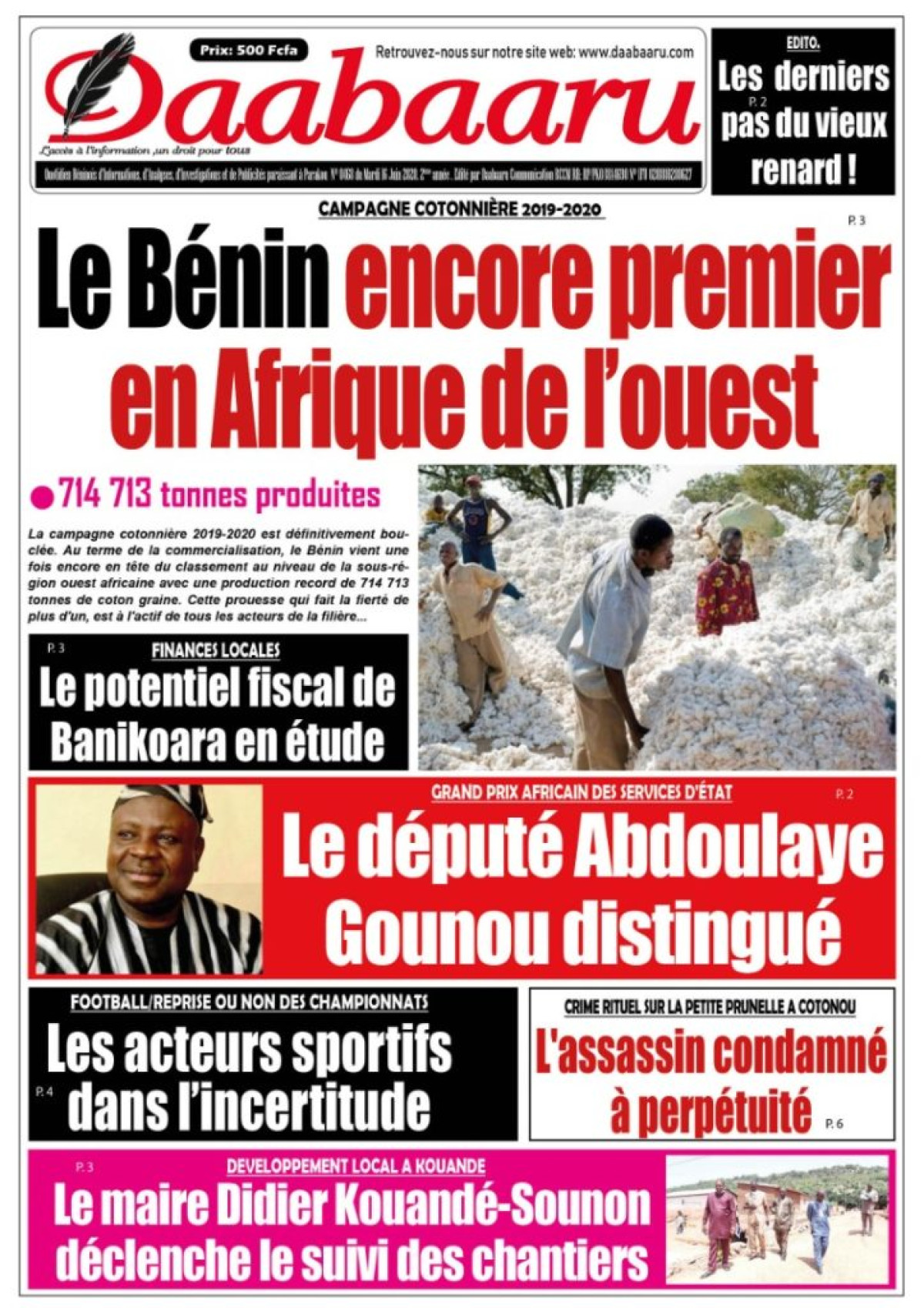 Parution du mardi 16 juin 2020