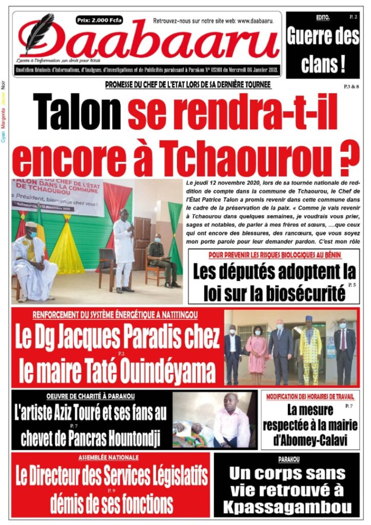 Parution du mercredi 06 janvier 2020