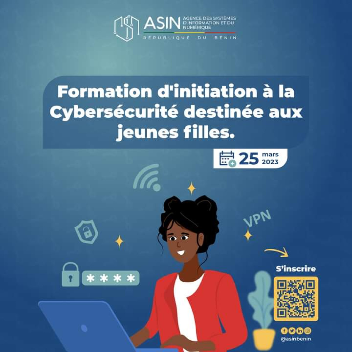 INITIATION À LA CYBERSECURITÉ AU BÉNIN : L&rsquo;Asin lance une formation à l&rsquo;endroit des jeunes filles