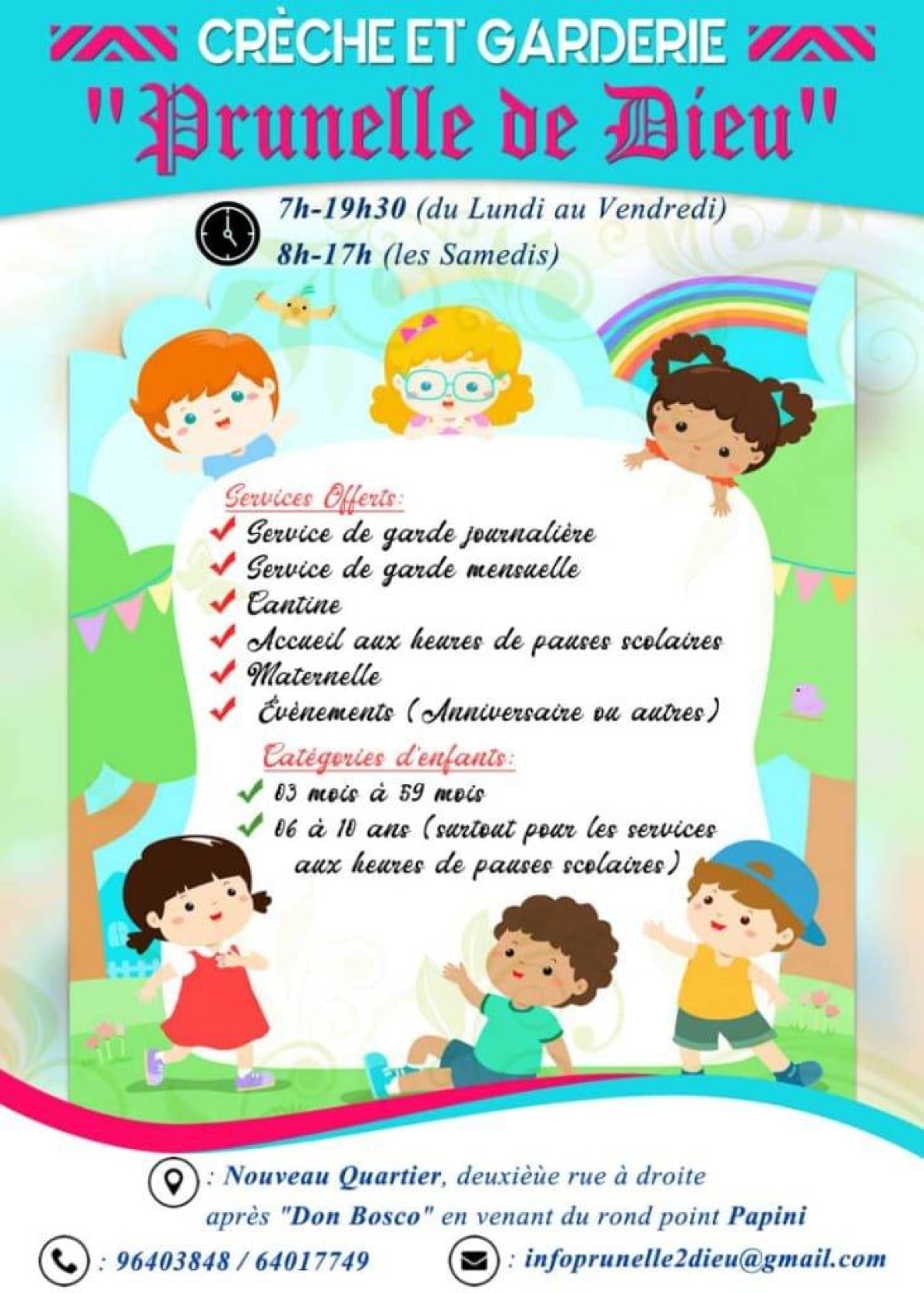 POUR OFFRIR UN CADRE DE VIE ADEQUAT À VOS ENFANTS,  Plus de soucis avec la crèche garderie Prunelle de Dieu