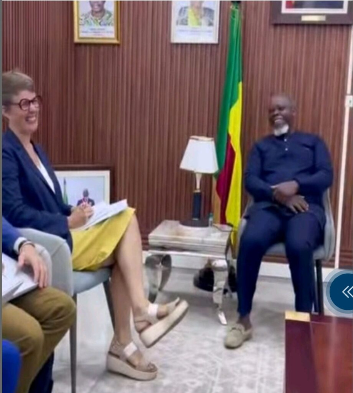En prélude au lancement du projet d&rsquo;appui aux médias du Bénin « Médiaos »: le président Loko échange avec la directrice de l&rsquo;Afd Laure Weisgerber 