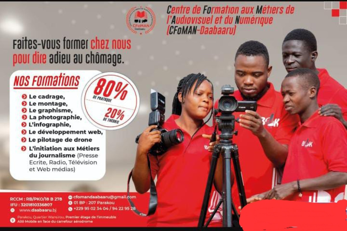 FORMATION AUX MÉTIERS DE L’AUDIOVISUEL ET DU NUMÉRIQUE A PARAKOU : Les inscriptions se poursuivent au Cfoman-Daabaaru jusqu’au 30 avril