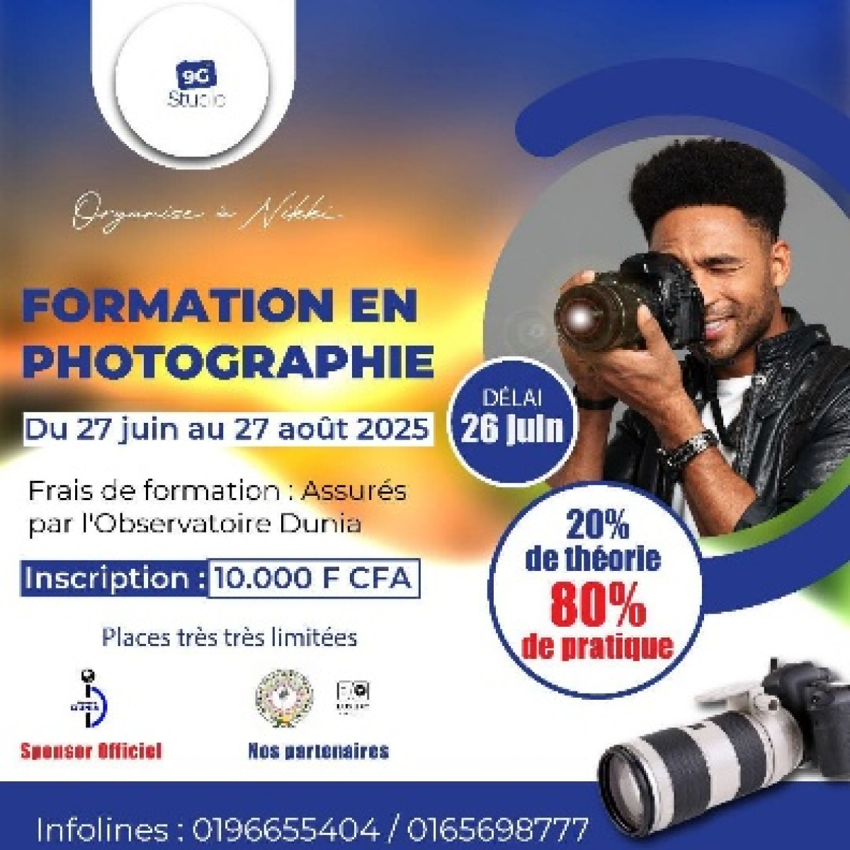Opportunité au profit des jeunes de Nikki: le studio 9G et l&rsquo;Observatoire Dunia offrent une formation gratuite en photographie 