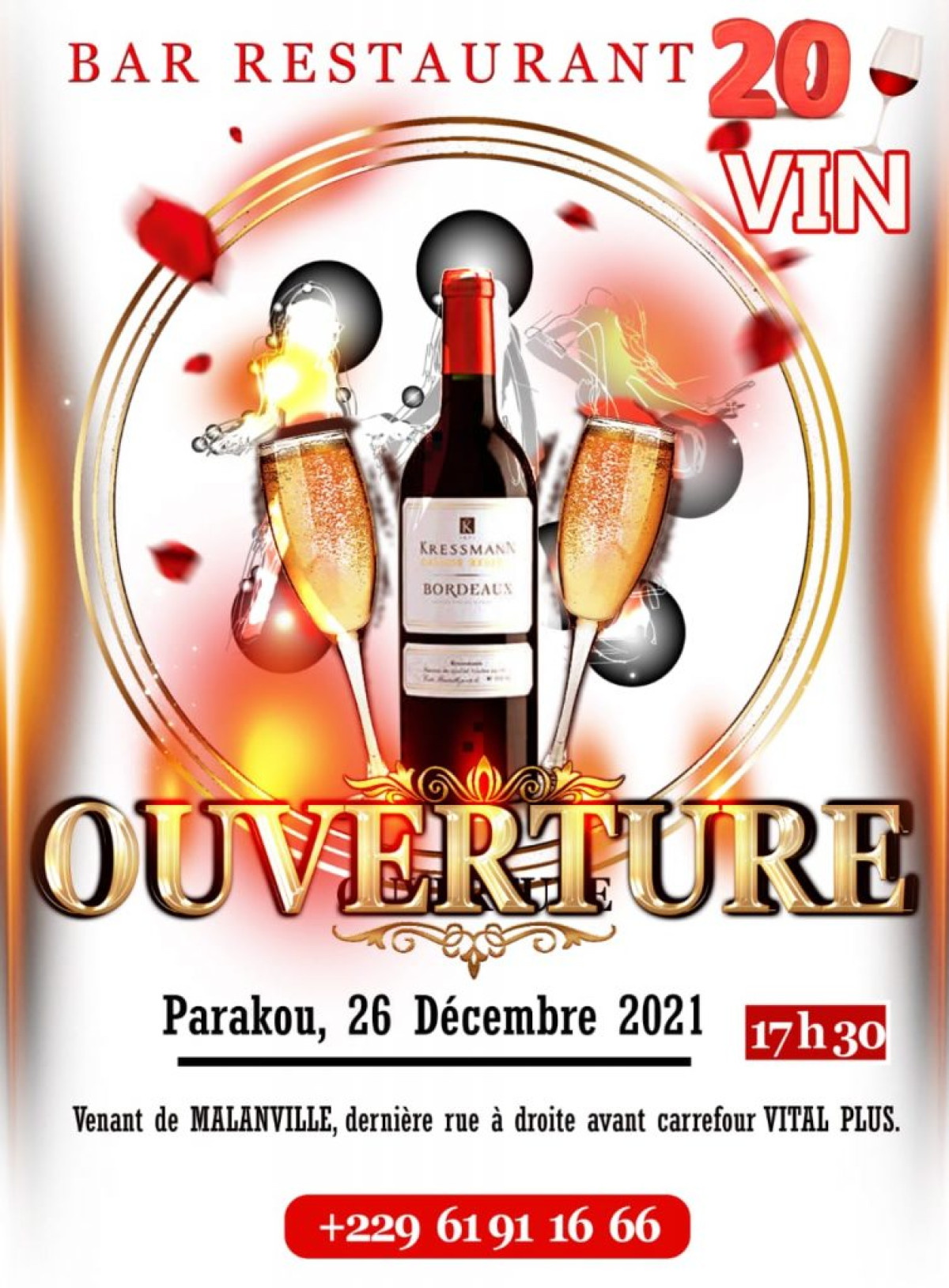 OUVERTURE OFFICIELLE DU BAR-RESTAURANT 20 SUR VIN :  Du très lourd s&rsquo;annonce à Parakou