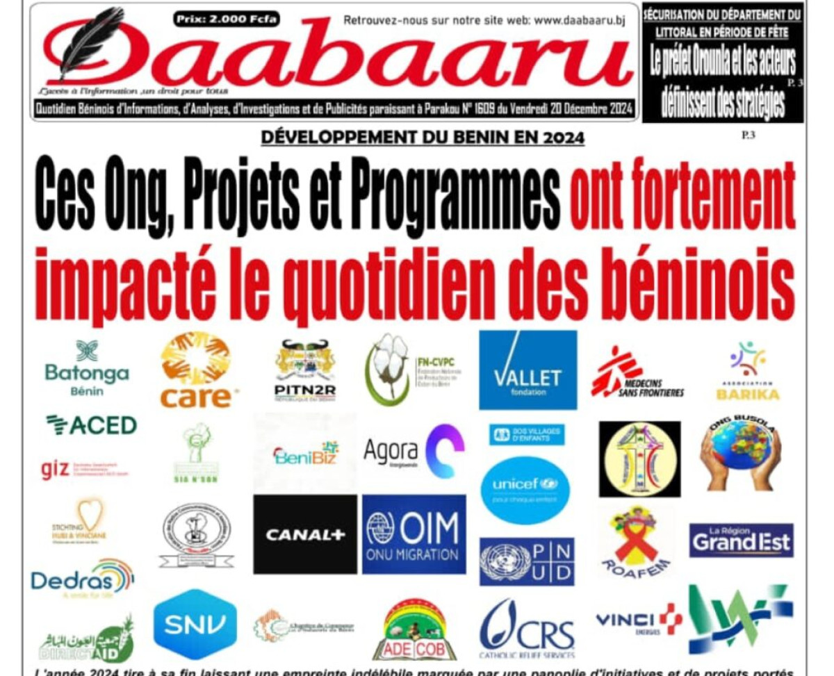 Développement en 2024: ces ong, projets et programmes ont fortement impacté le quotidien des béninois