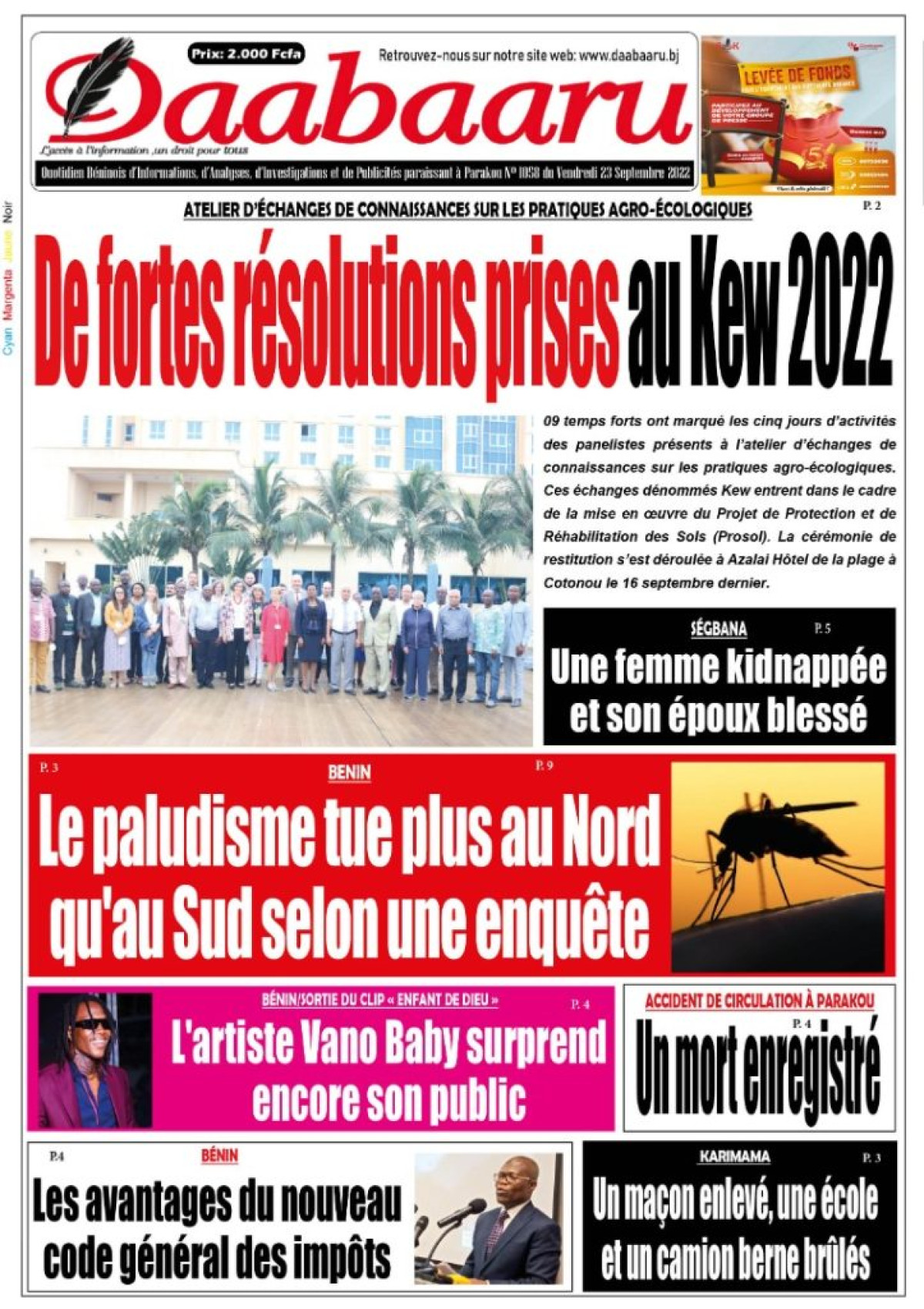 UNE DU VENDREDI 23 SEPTEMBRE 2022