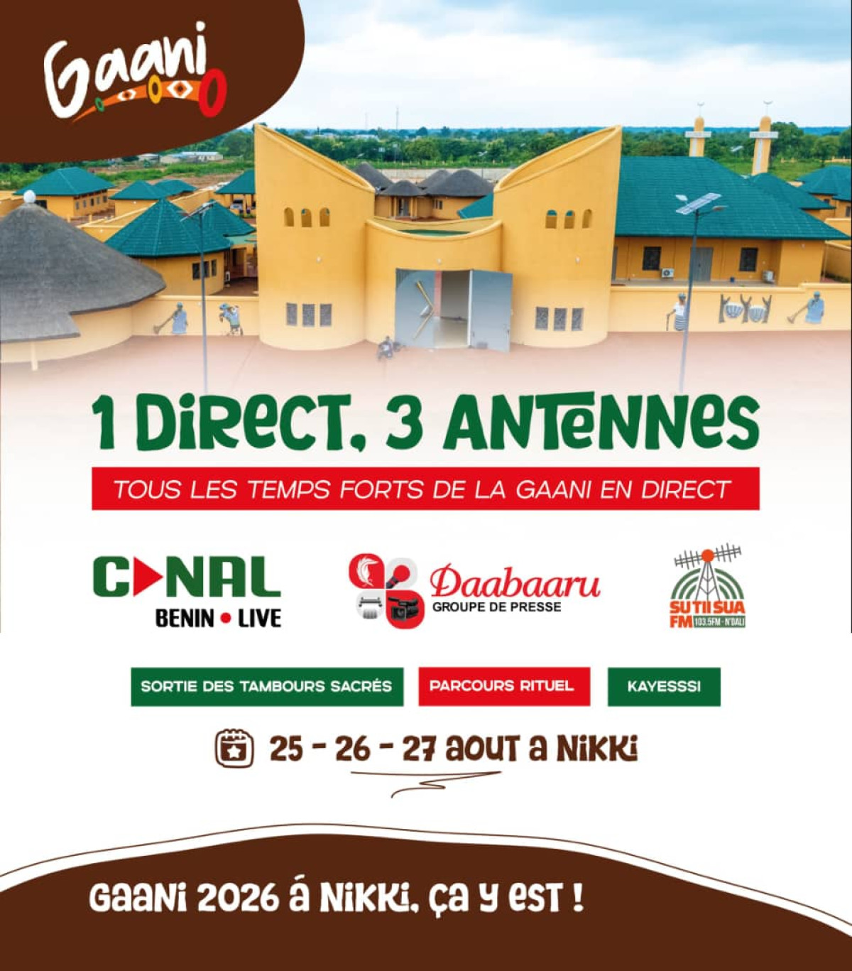 Couverture médiatique de la Gaani 2026 à Nikki :Daabaaru, Canal Bénin Live et Su Tii Sua Fm pour la retransmission en direct