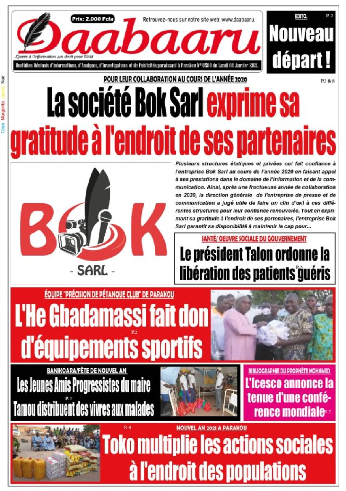 Parution du lundi 04 janvier 2020
