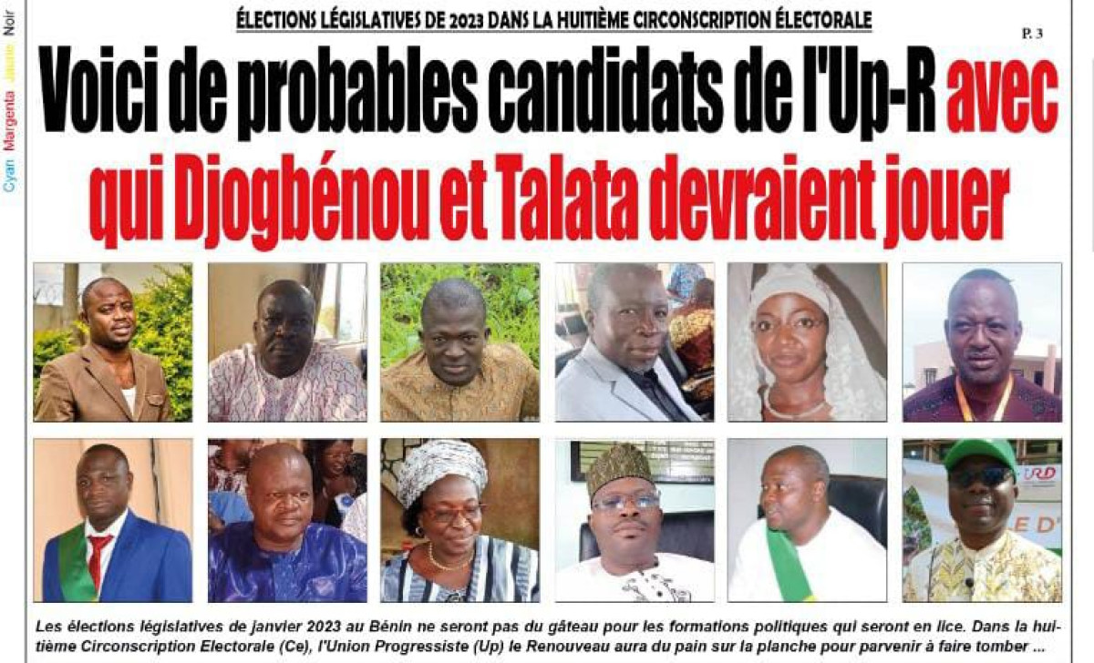 ÉLECTIONS LÉGISLATIVES DE 2023 DANS LA HUITIÈME CIRCONSCRIPTION ÉLECTORALE : Voici de probables candidats de l&rsquo;Up le Renouveau avec qui Djogbénou et Talata devraient jouer