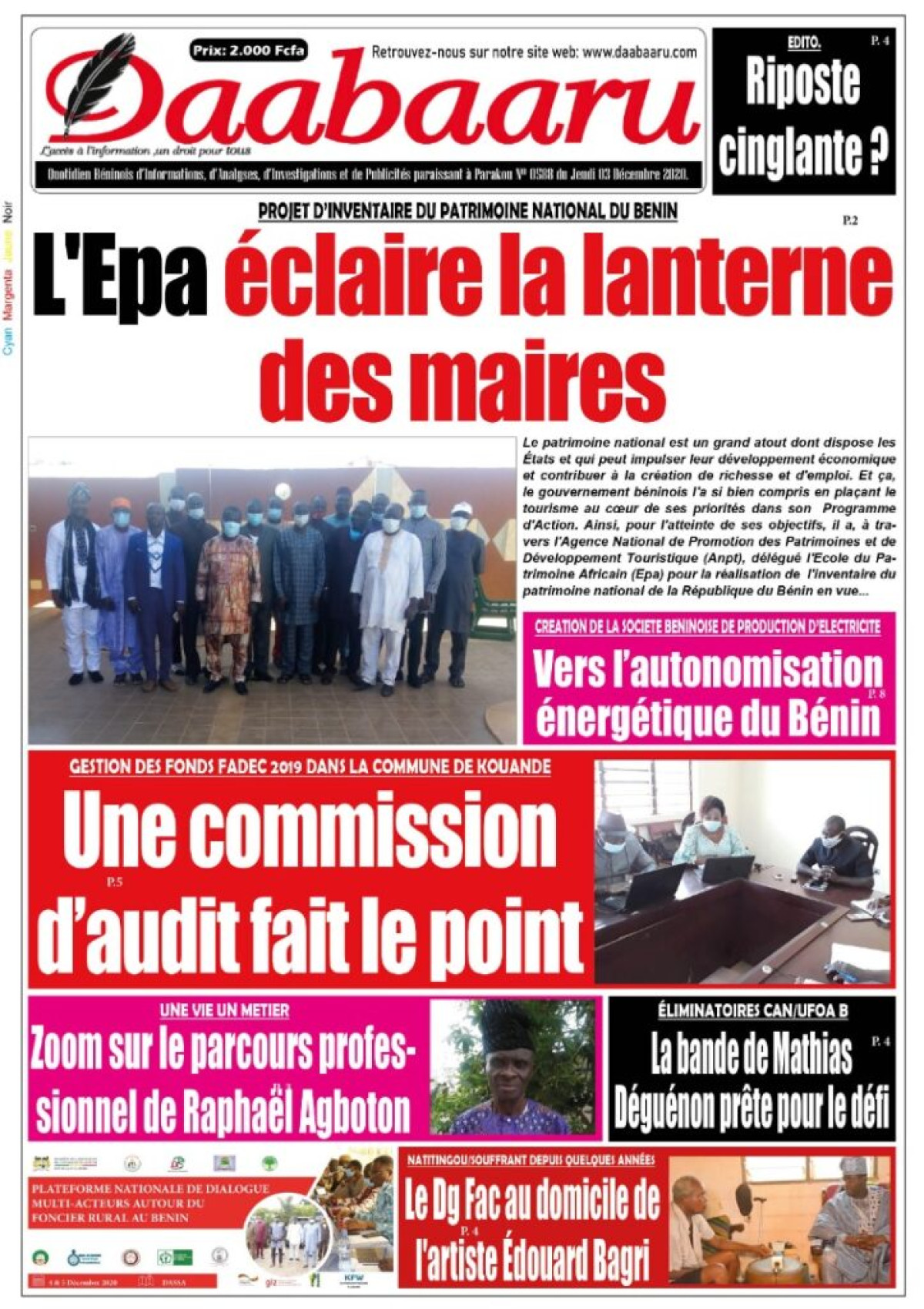 Parution du jeudi 03 décembre 2020