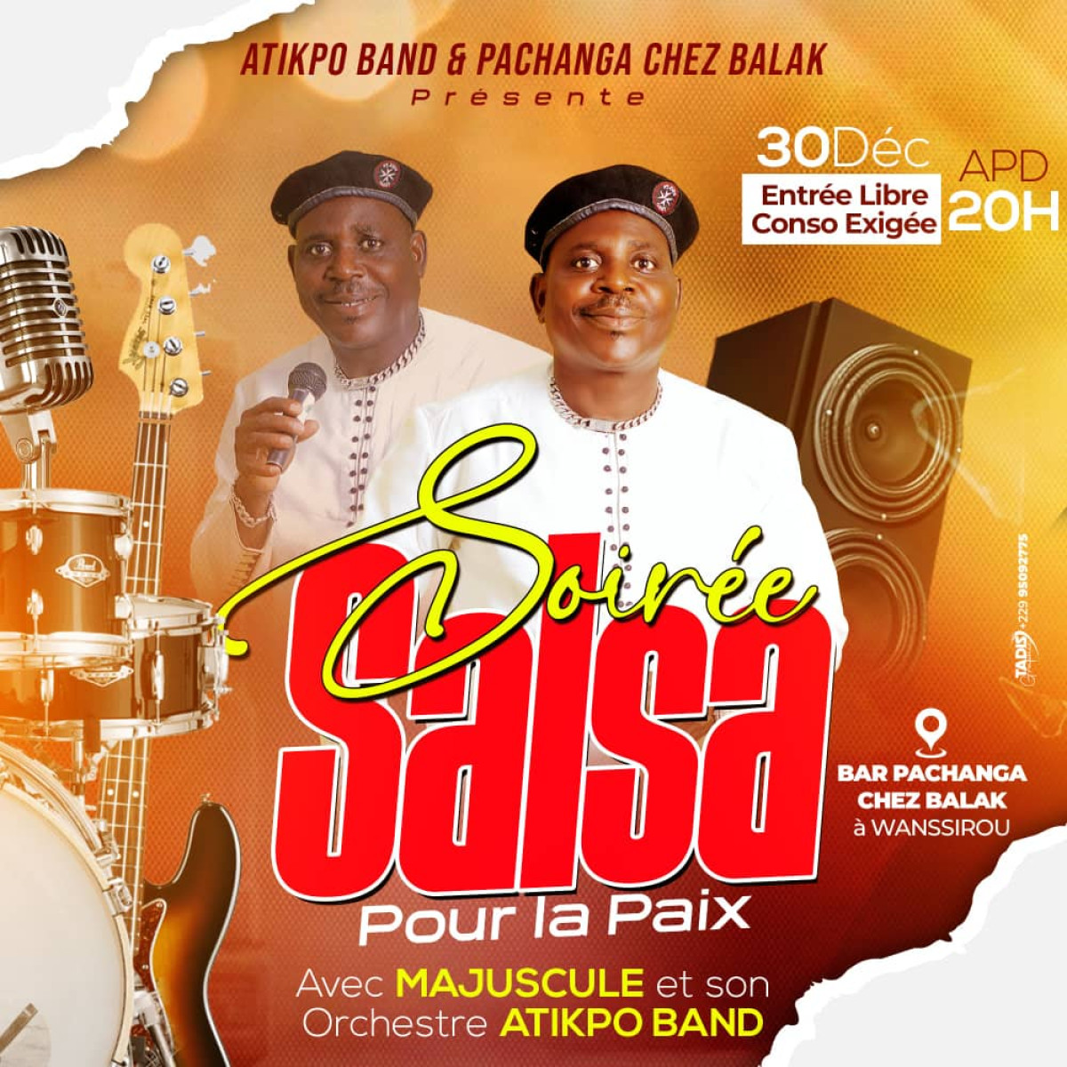 PARAKOU : L’artiste Majuscule offre une soirée salsa pour la paix ce jour