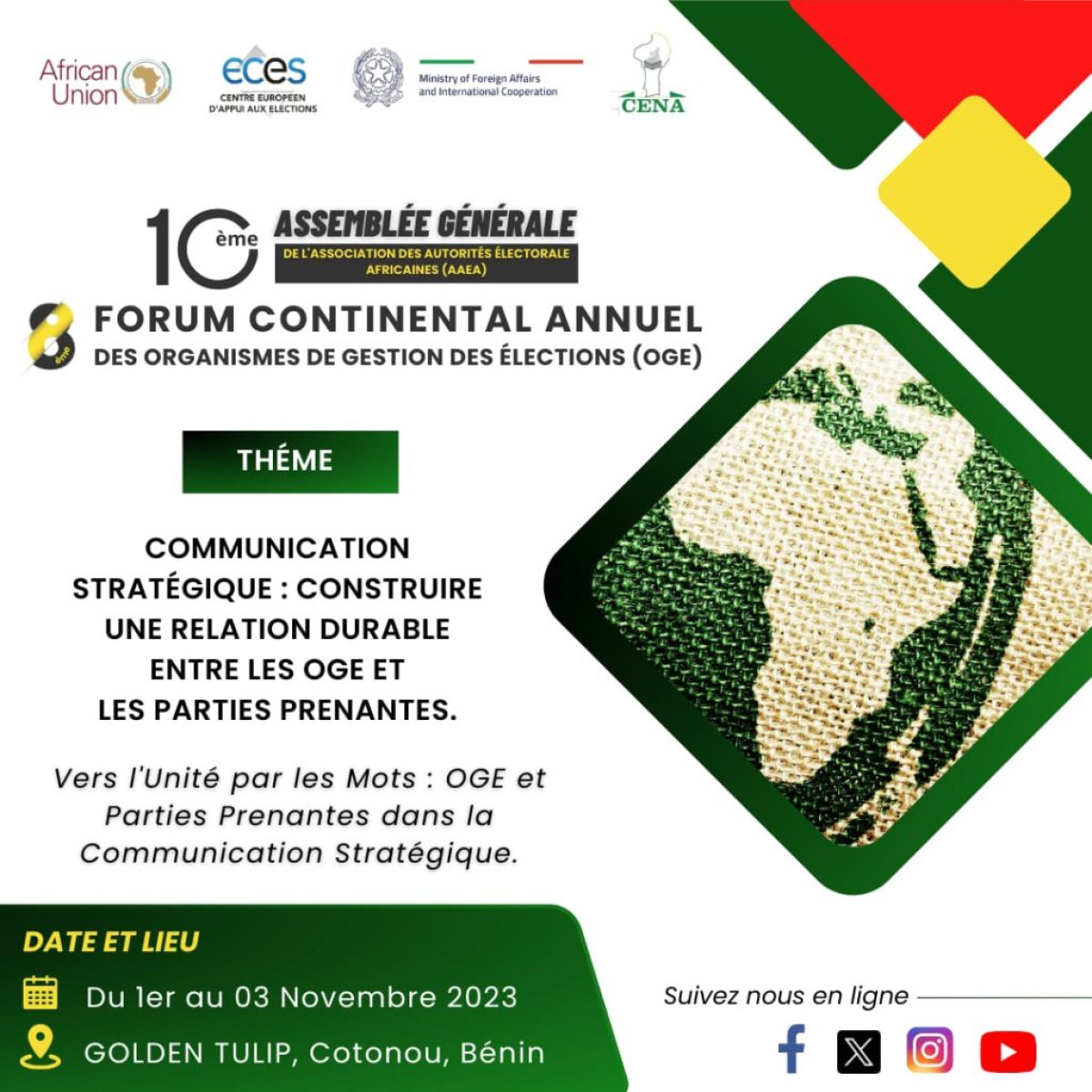GESTION DES ÉLECTIONS EN AFRIQUE : La Cena et les Oge en assemblée générale demain