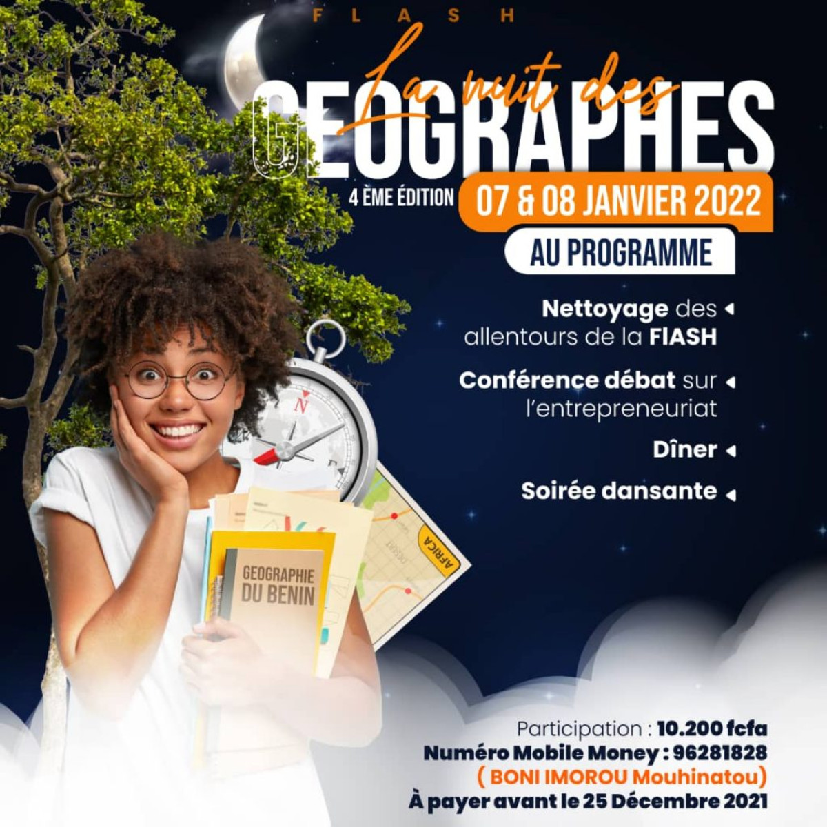 4E ÉDITION DE LA « NUIT DES GÉOGRAPHES » A PARAKOU : Le rendez-vous est pour les 7 et 8 janvier prochains