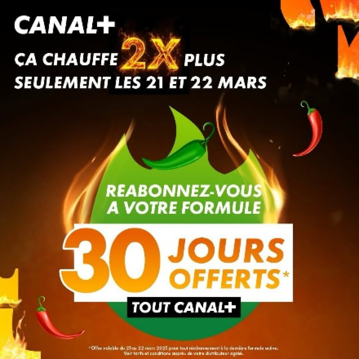Offre spéciale: canal+ fait passer son bonus de 15 à 30 jours