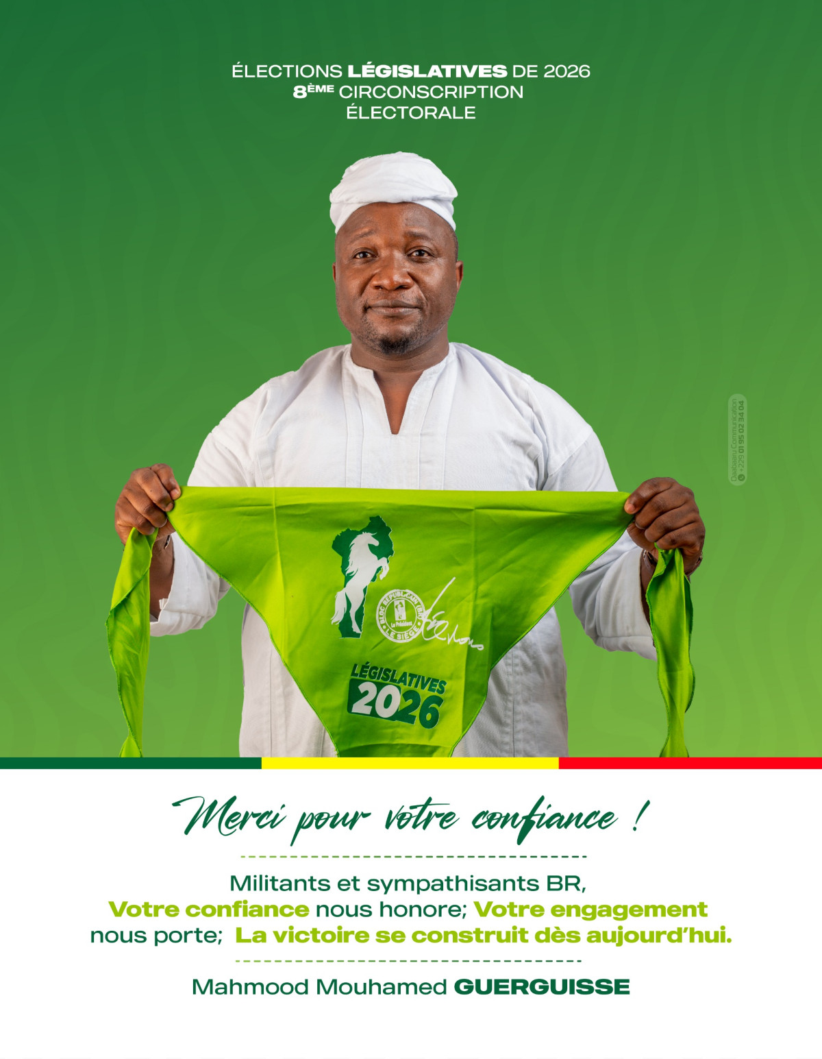 Désigné candidat dans la 8è ce: Mahmood Guerguisse reconnaissant envers le Br