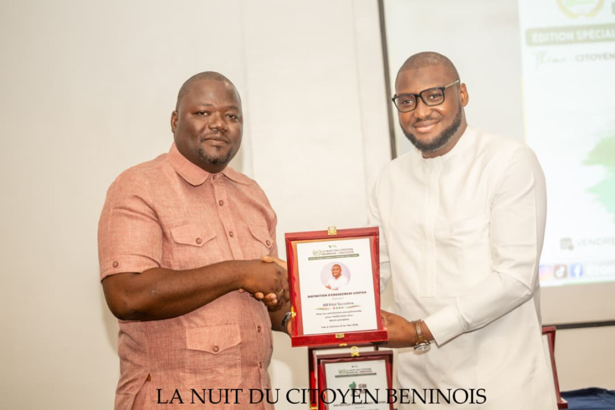 5ème édition de la nuit du citoyen béninois: Bilal Yacoubou distingué pour son engagement citoyen au service du développement