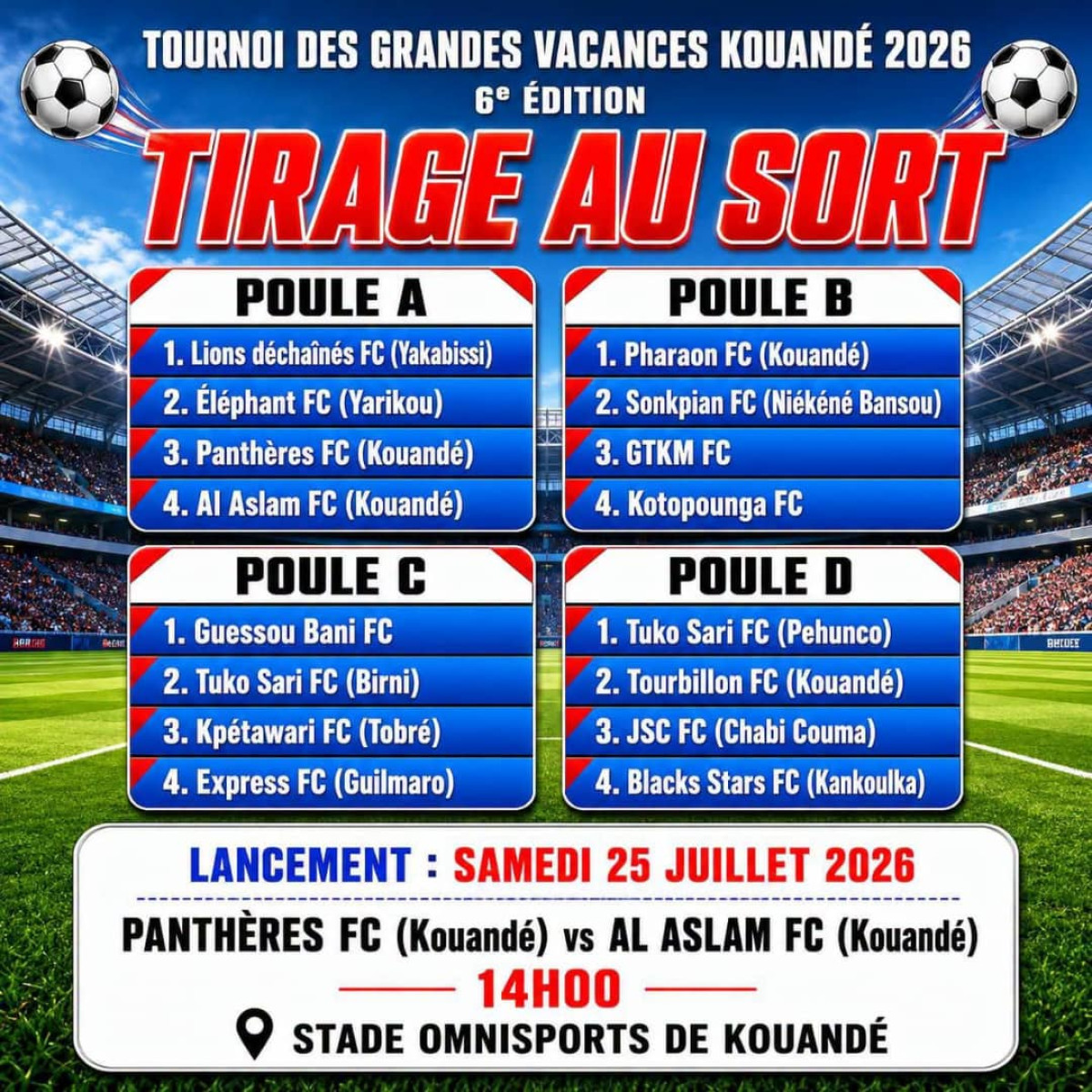 Tournoi des grandes vacances à Kouandé: Aminou Ibrahim Mama lance la 6e édition le 25 juillet