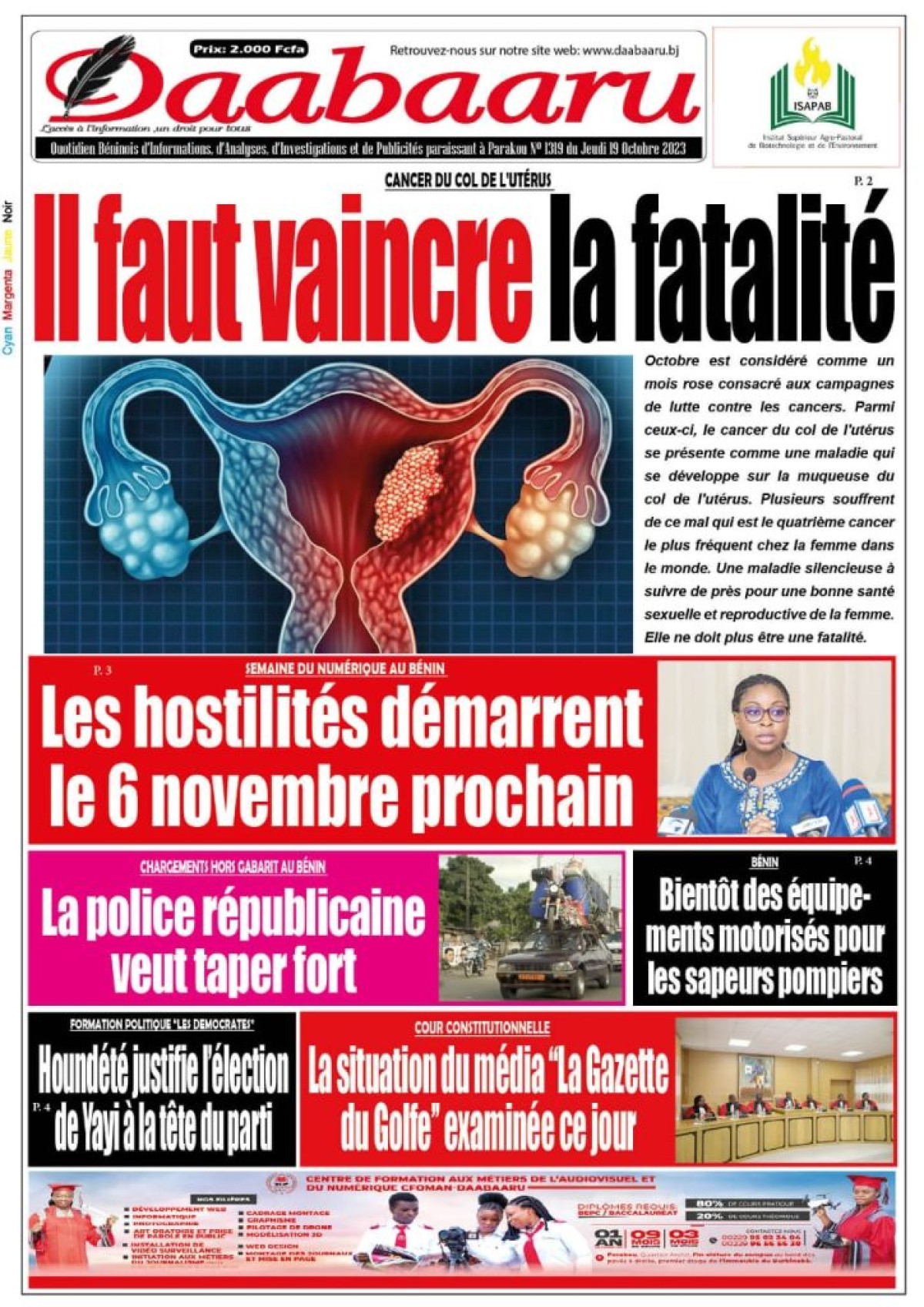 UNE DU JEUDI 19 OCTOBRE 2023