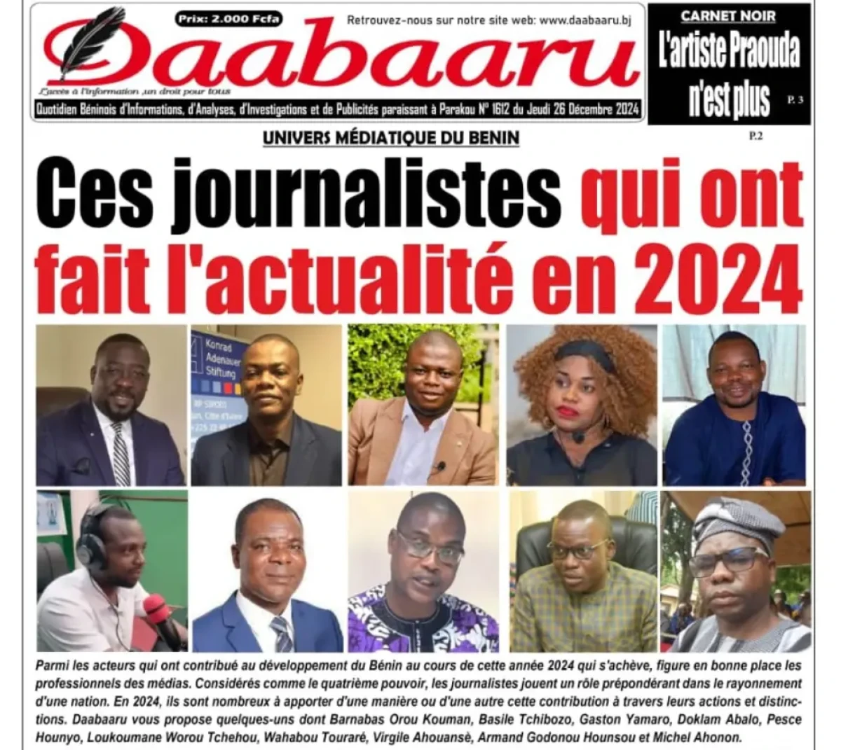 Univers médiatique du bénin: ces journalistes qui ont fait l&rsquo;actualité en 2024