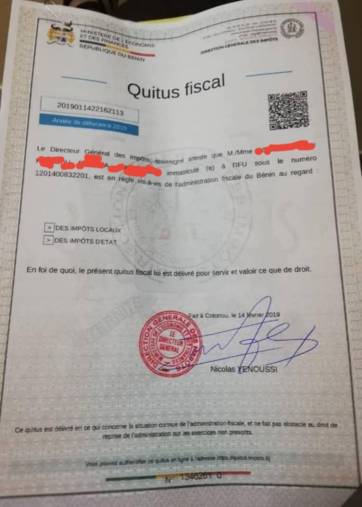 LÉGISLATIVES DE 2023 AU BÉNIN : Voici les conditions pour obtenir le quitus fiscal