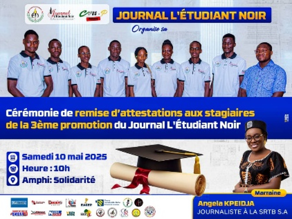 Université de Parakou/Remise d&rsquo;attestations au journal l&rsquo;Étudiant Noir: Angela Kpéidja de la Srtb, marraine de l&rsquo;événement