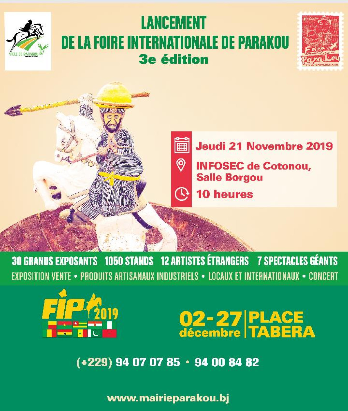 3E EDITION DE LA FOIRE INTERNATIONALE DE PARAKOU : Le plus grand rendez-vous commercial de fin d’année aura lieu . C’est du 2 au 27 décembre prochain