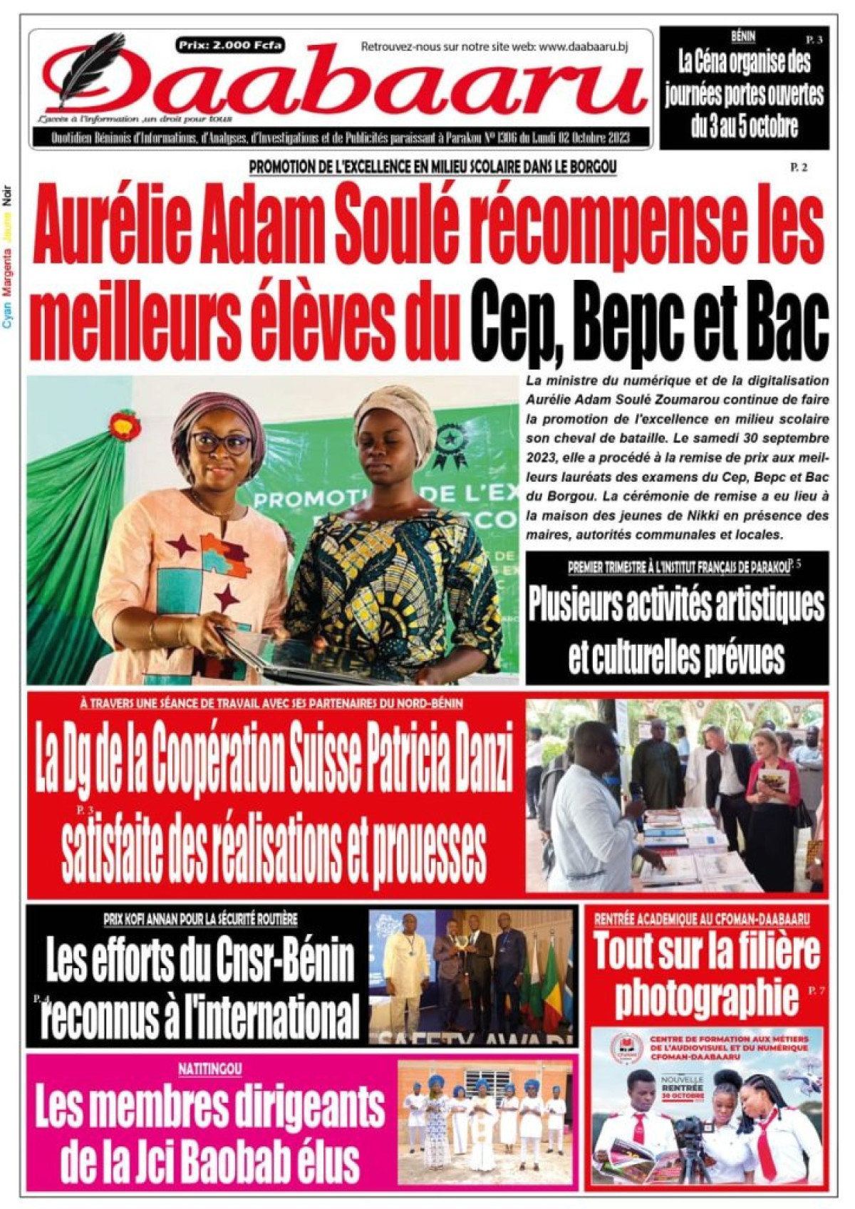 UNE DU LUNDI 2 OCTOBRE 2023