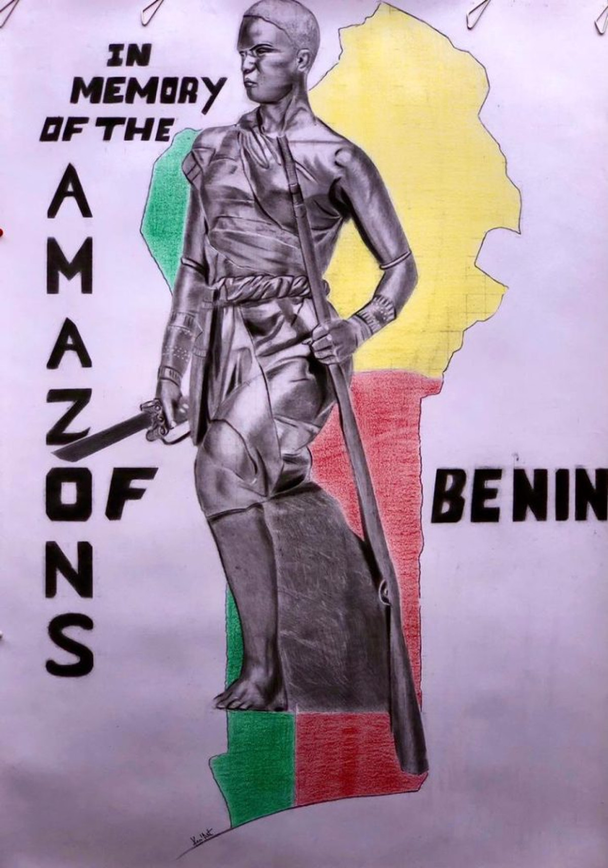 À TRAVERS UN DESSIN DE LA STATUE DE L’AMAZONE : Ken’Art rend hommage à Tassi Hangbe