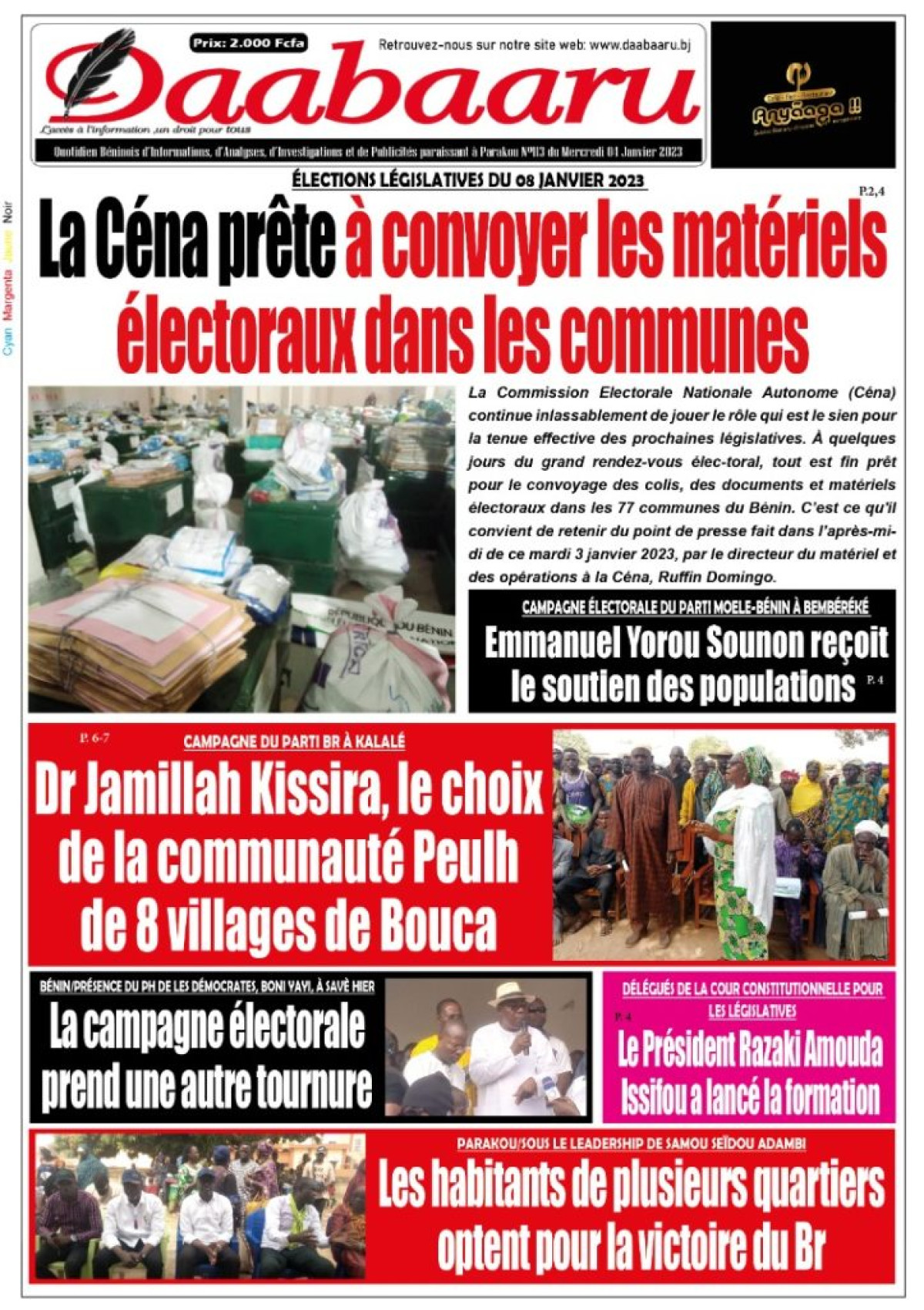 UNE DU MERCREDI 4 JANVIER 2023