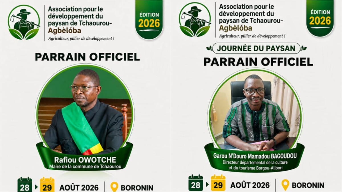 2e édition de la journée du paysan de Tchaourou:Rafiou Owotche et Garou N'Douro Mamadou Bagoudou parrains de l'événement