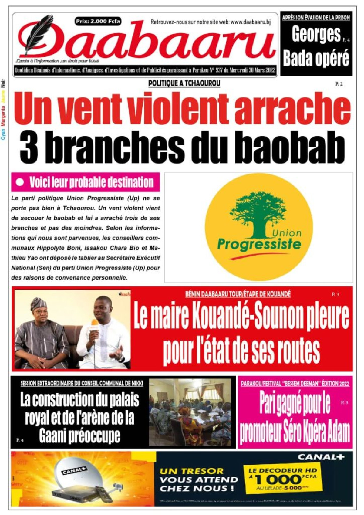 UNE DU MERCREDI 30 MARS 2022