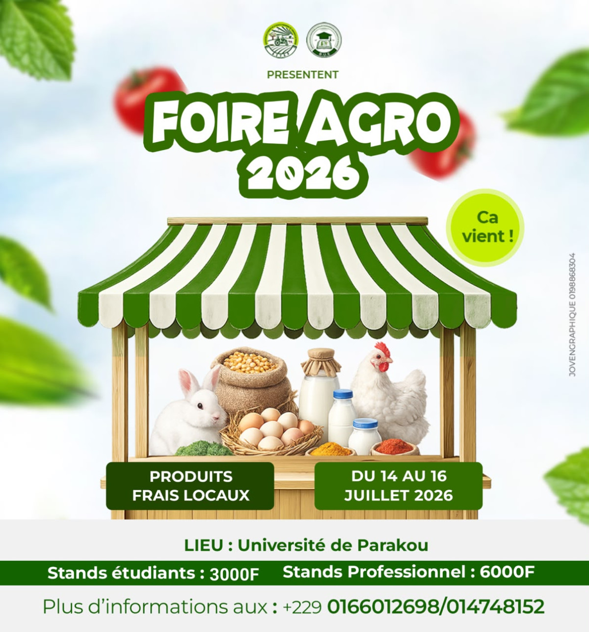 Journée de l'étudiant agronome de l'université de parakou édition 2026 :Les inscriptions pour la Foire agroécologique officiellement ouvertes