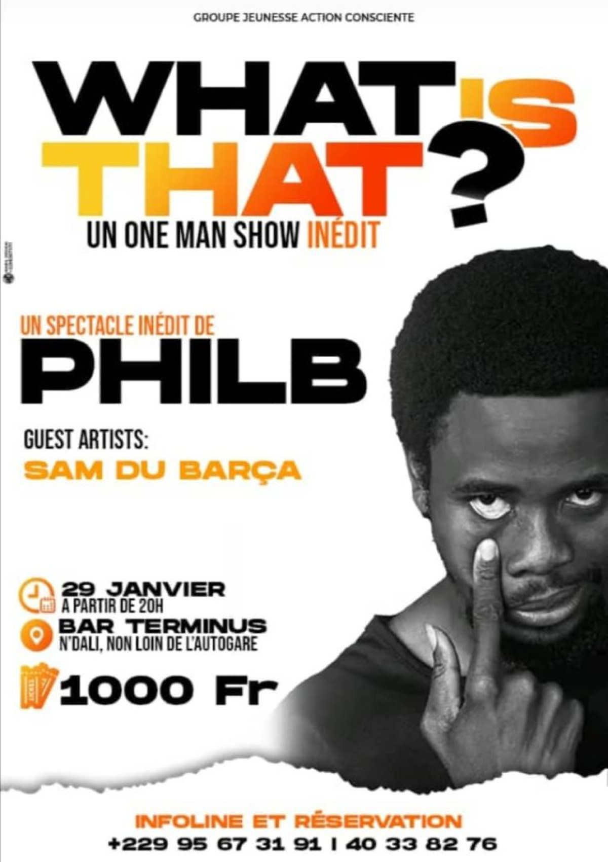 CULTURE : Phil B offre un one man show inédit à N’Dali le 29 janvier prochain . Les tickets toujours disponibles