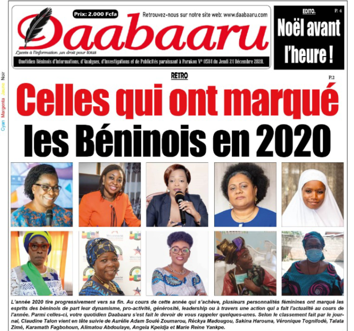 RETRO : Celles qui ont marqué les béninois en 2020